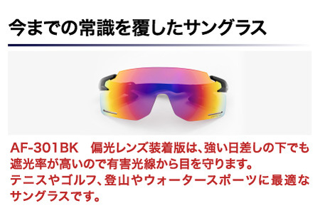 「エアフライ」AF-301BKモデル　偏光レンズ装着版 C-3 BKPGM マットブラック