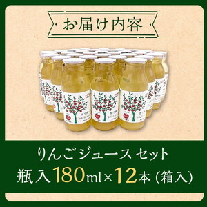 りんごジュースセット12本×180ml　大町産 りんごジュース 長野 信州