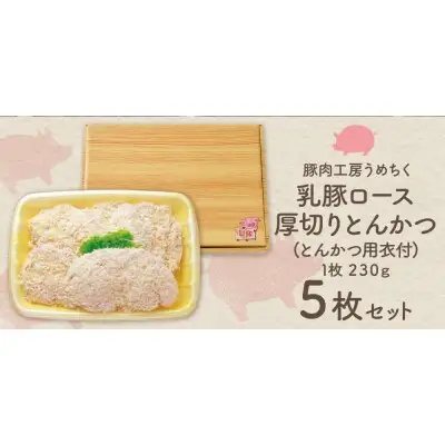 Y04-07 乳豚厚切りとんかつ5枚 豚肉