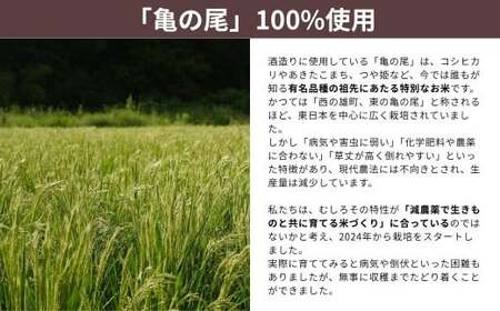 ビオ田んぼのお酒  日本酒 純米酒 生もと仕込み 亀の尾100%使用 蔵付き酵母使用 完全無添加（添加物不使用）西粟倉村産米使用 自然共生 ビオトープ A-dR-A02A