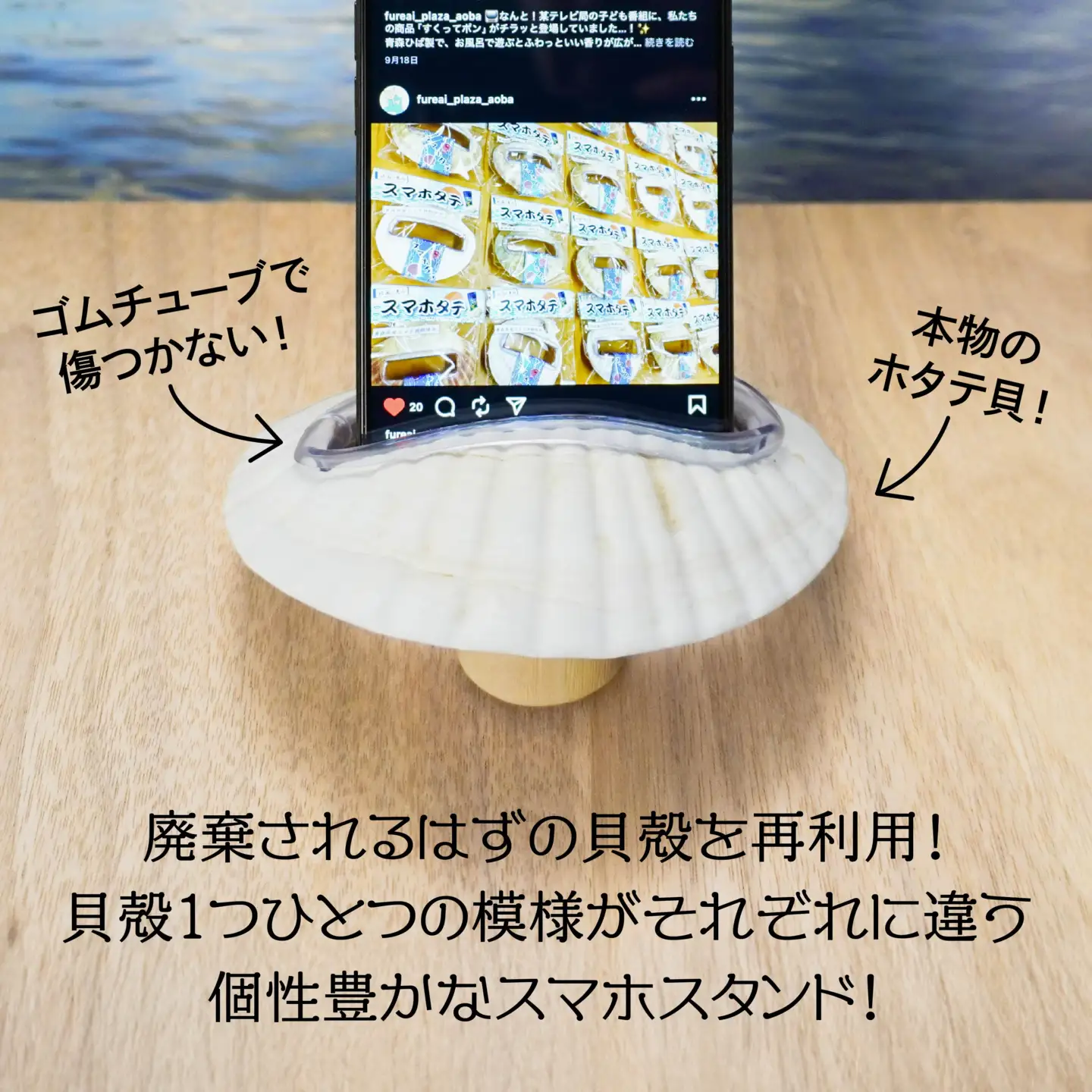 スマホタテ 青森県産 ホタテ 貝殻使用 スマホスタンド 青森県 八戸市