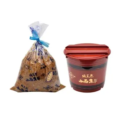 Y15-06 小西みそ 純天然 一年熟成麦みそ2kg(樽入) 