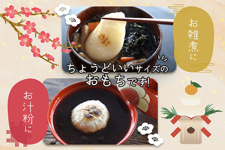 梅木もち屋 庄内産『でわのもち』を使用した杵つき餅 380g×1袋 柔らかくよく伸びる 丸もち お雑煮 正月 丸餅 おもち 個包装【393-003B】