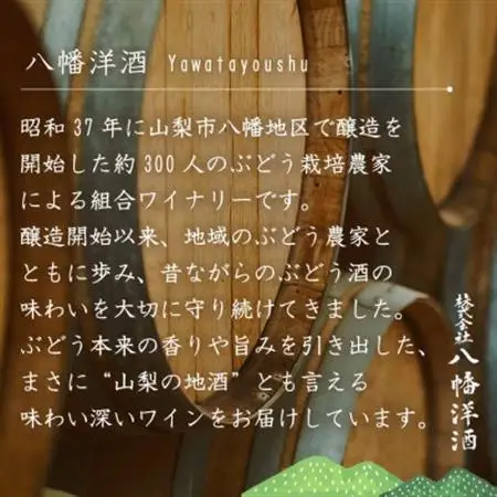 シャインマスカット 白ワイン 山梨でとれた葡萄で仕込んだワイン 八幡洋酒 720ml×1本【1641130】