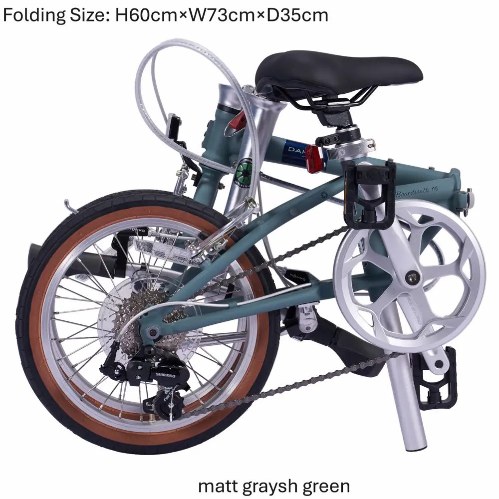 DAHON Boardwalk 16 Matt Grayish Green 送料無料 全国配送離島含│自転車 完成品 組み立て不要 折りたたみ自転車 武田産業