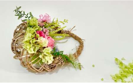 プリザーブドフラワー エッグバスケットリース【フラワースポットベルローズ】 インテリア 飾り 贈り物 ギフト お花 花 アレンジメント 薔薇 バラ 紫陽花 アジサイ ピンク ブルー グリーン かわいい クリスマス A27-26