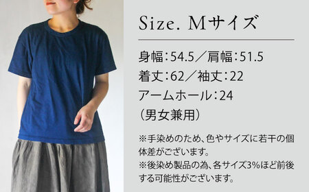 オーガニックコットン 完熟Tシャツ　【群青色】Mサイズ / オーガニック コットン 綿100　手染め 草木染め Ｔシャツ 半袖 トップス ファッション インナー 女性用 レディース 男性用 メンズ ユニセックス 男女兼用 ギフト 贈答 プレゼント / 大村市 / ISTIST[ACZW056-2]
