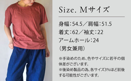 オーガニックコットン 完熟Tシャツ　【小豆色】Mサイズ / オーガニック コットン 綿100　手染め 草木染め Ｔシャツ 半袖 トップス ファッション インナー 女性用 レディース 男性用 メンズ ユニセックス 男女兼用 ギフト 贈答 プレゼント / 大村市 / ISTIST[ACZW057-2]