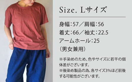 オーガニックコットン 完熟Tシャツ　【小豆色】Lサイズ / オーガニック コットン 綿100　手染め 草木染め Ｔシャツ 半袖 トップス ファッション インナー 女性用 レディース 男性用 メンズ ユニセックス 男女兼用 ギフト 贈答 プレゼント / 大村市 / ISTIST[ACZW057-3]