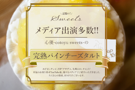 パイナップル ケーキ パイナップルチーズタルト 1ホール 18cm [心優-Cotoyu Sweets- 長崎県 平戸市 hr42bjo490243]