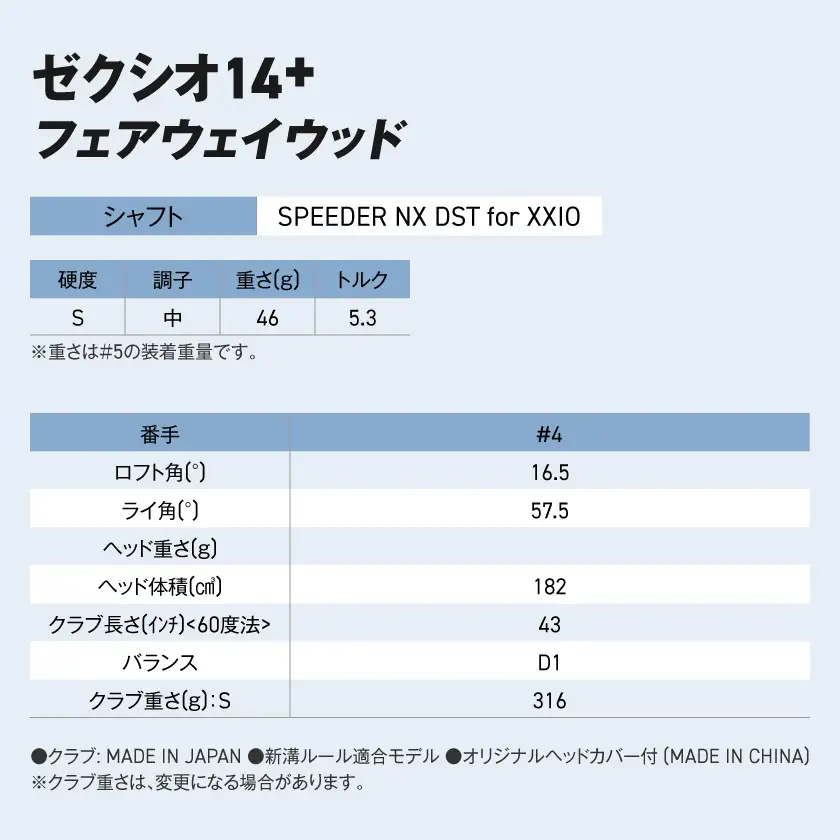 ゼクシオ 14＋ フェアウェイウッド【4/S】《2025年モデル》ゴルフボールセット〔GY-C702-4S〕