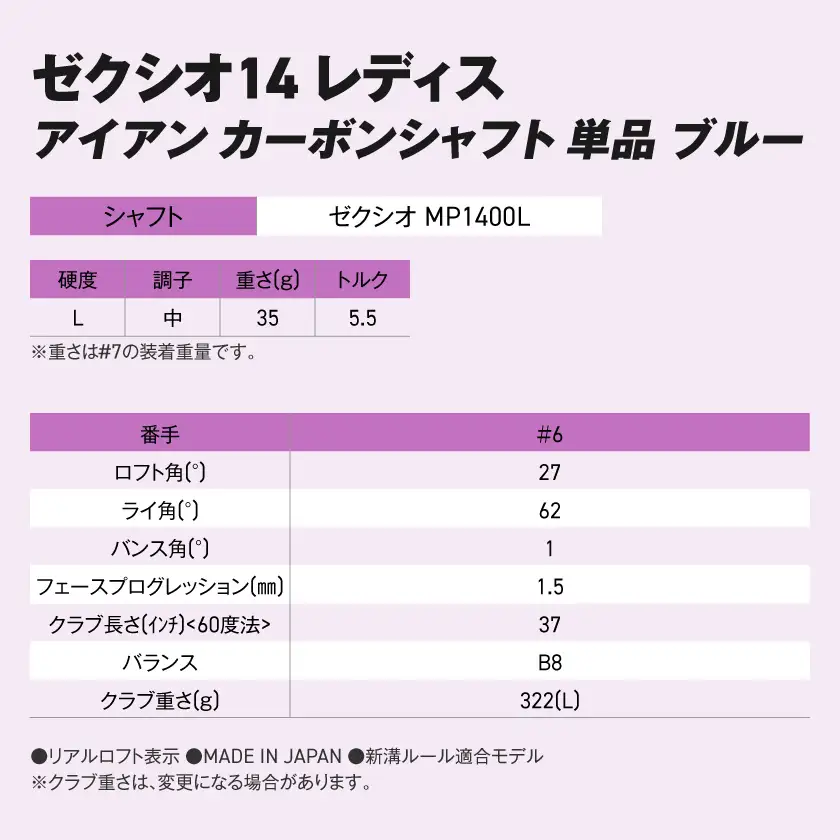 ゼクシオ 14 レディス アイアン ブルー 単品【6/L】《2025年モデル》〔ID-C703-6L〕