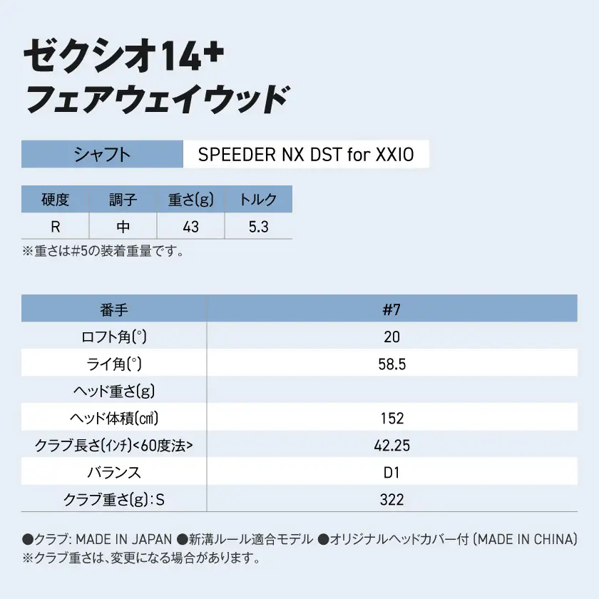 ゼクシオ 14＋ フェアウェイウッド【7/R】《2025年モデル》〔IG-C702-7R〕