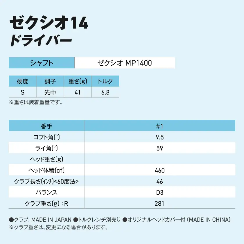 ゼクシオ 14 ドライバー【9.5/S】《2025年モデル》〔IH-C701-95S〕