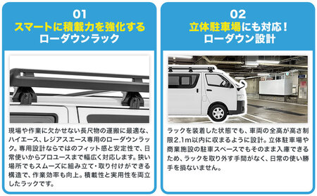 ローダウンラック トヨタ ハイエース・レジアスエース 200系 標準ボディ 標準ルーフ用 BU700 株式会社カーメイト《7-14日以内(土日祝除く)》 茨城県 結城市 車 カー用品【配送不可地域あり】(沖縄・離島) 