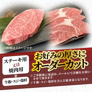 【冷蔵】小形牧場牛 ヒレ1本分 4.5~5kg 離島配送不可 オーダーカット [ME021]