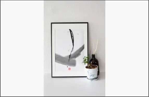 福岡市ゆかりの墨象作品《慈影》原画（A3額装）／「静かなる強さの系譜」黒田官兵衛シリーズより