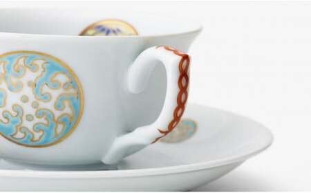 有田焼 寿赤絵 ティーセット【深川製磁】食器 器 うつわ 皿 角皿 デザート皿 プレート メインプレート ティーカップ カップ＆ソーサー 食器セット 縁起物 贈り物 ギフト A110-68