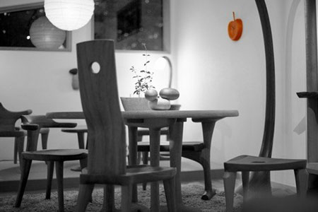 『ほくとのクラフト』いっぴん工房手作り木工家具　りんごの時計 [h005]