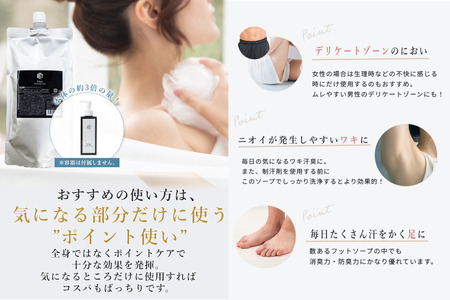 【N1us】〈中島薬局〉デオドラントソープ詰め換え用　450ml ds1(黒)【医薬部外品】_OS228-0006