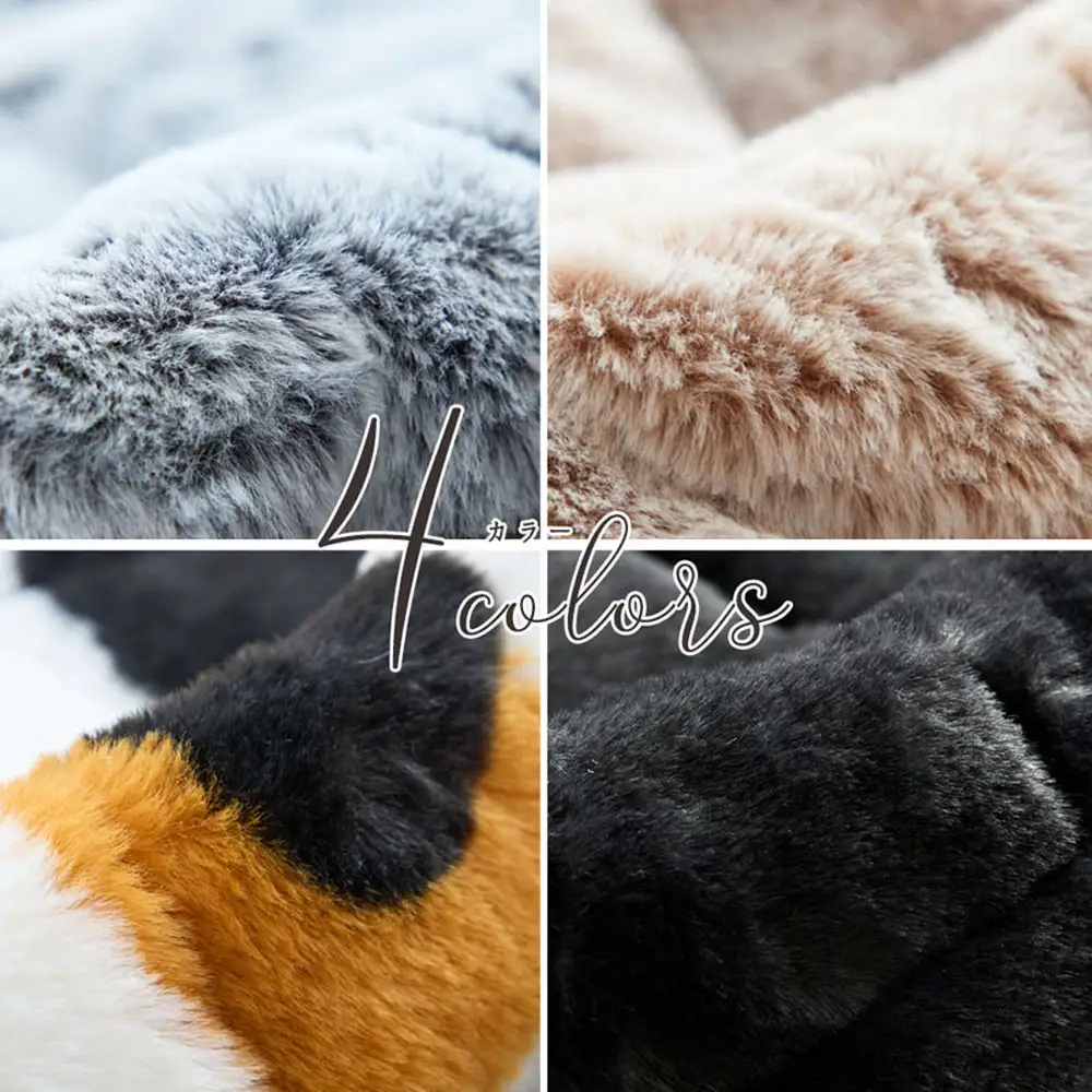 【ニッセン】まるで猫!のような洗えるモフモフキルトラグ 約90cm×130cm (猫Feel) ロシアンブルー(グレー系)