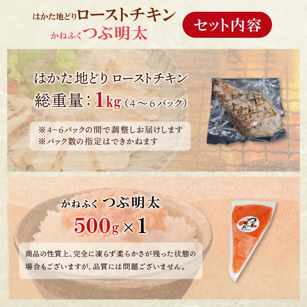 Z08-40 寄附額改定↓↓ 博多地どりローストチキン・つぶ明太セット 地鶏