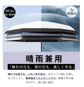 [一木良品] レディース 折りたたみ傘 晴雨兼用 (種類：薄型、ベージュ×オフ) KR92_0243-004-T07-2-2
