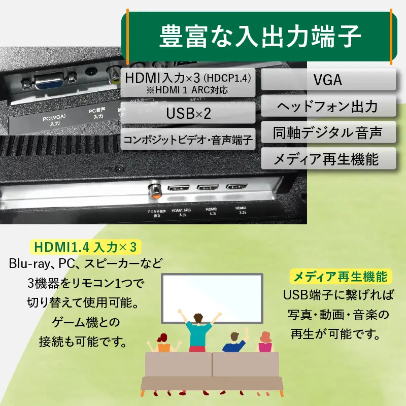 チューナーレステレビ 32V型 フルハイビジョン テレビ