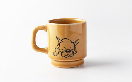 【美濃焼】 フレンチブル マグ ペア キャメル×グレー【TOKI MINOYAKI／カクニ】食器 マグカップ 犬[MEE089]