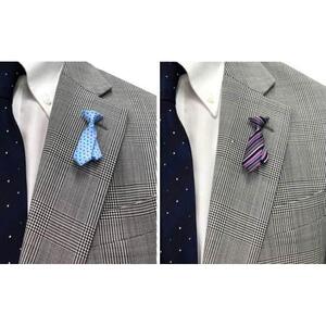 シルク100%のミニネクタイ「ｐ-Ｔｉｅ」2柄セット（ブルー系）