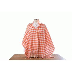 糸から日本製、旧式織機でかたこと織り上げたサラッと涼やかラミーコットンストール（オレンジ）