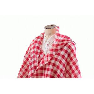 糸から日本製、旧式織機でかたこと織り上げたサラッと涼やかラミーコットンストール（レッド）