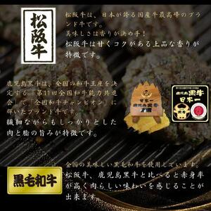【ふるさと納税】【食べ比べ豪華セット】 松阪牛 ＆ 鹿児島黒牛 ＆ 黒毛和牛 100% ハンバーグ パティ 130g×6パック(各2パック)  トリュフソース付