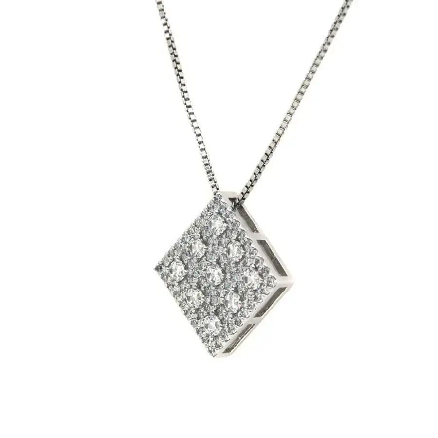 プラチナ900 ダイヤモンド 1.0ct スクエアパヴェペンダント KP-121 SWBO002