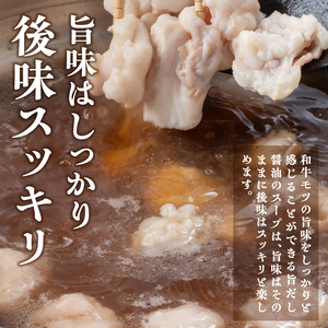 博多旨だしもつ鍋（醤油味）3～4人前 もつ鍋 鍋 もつ ホルモン 醤油味 だし 国産牛 麺付き 福岡県 八女市 072-336