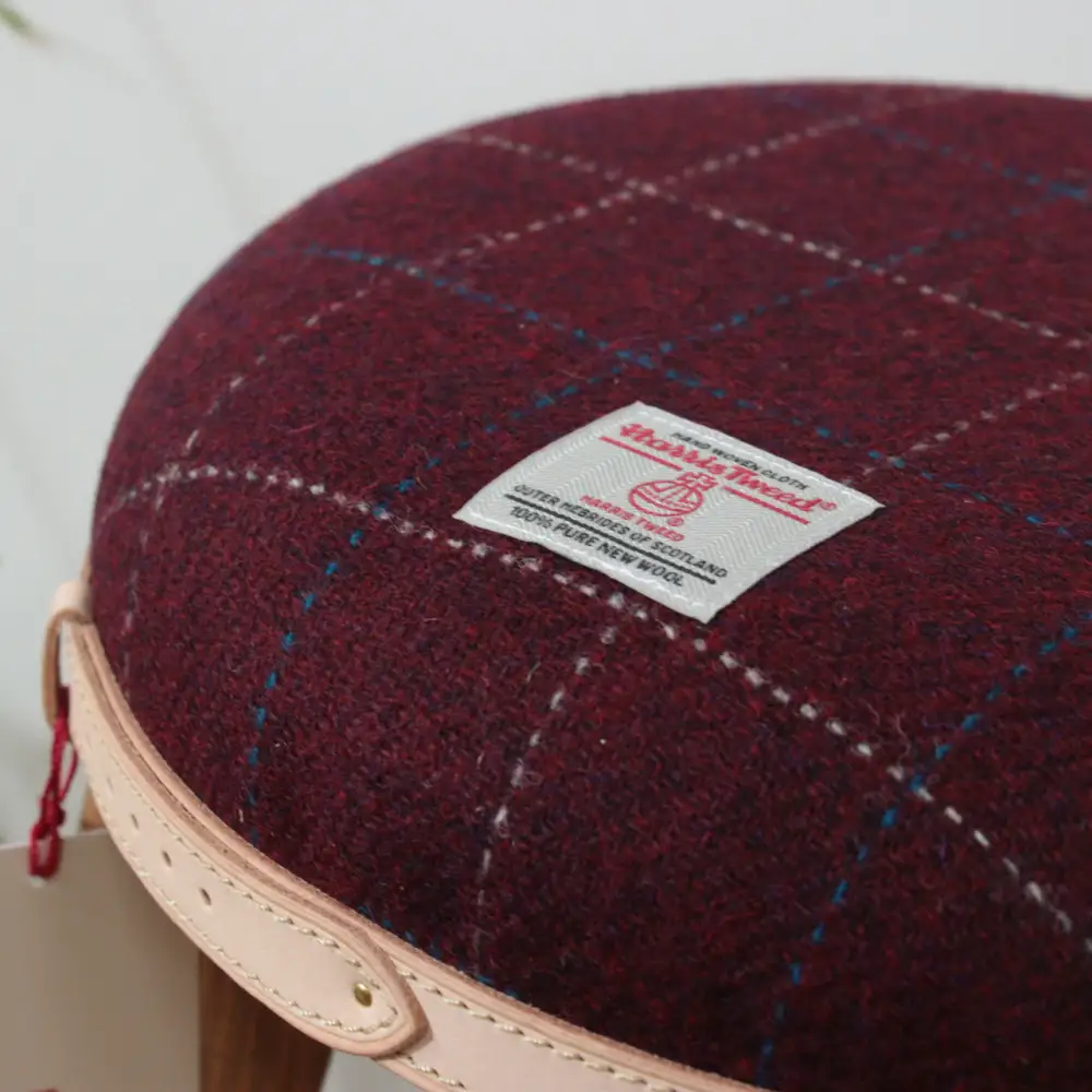 まぁるいスツール【ボルドー】 子供 椅子イスキッズ HARRIS TWEED（ハリスツイード