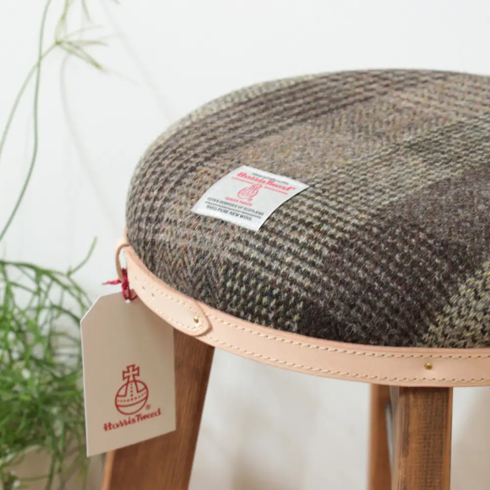 ハイスツール 【ブラウンチェック】HARRIS TWEED（ハリスツイード）