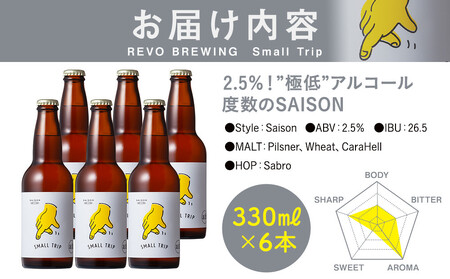 ”極低”アルコール度数2.5%のクラフトビール！ REVO BREWING　SMALL TRIP*6本セット APZ0004
