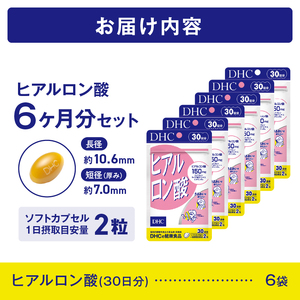 DHC ヒアルロン酸 30日分 6個セット (計180日分) 1日2粒 サプリメント 健康食品 ライチ種子エキス スクワレン ビタミンB2 手軽 美容 肌 みずみずしく ハリ 補給 スキンケア サポート 富士市 [sf014-045]