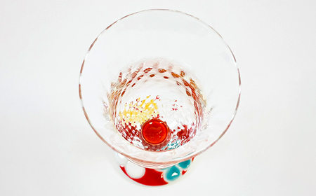 九谷和グラス 冷酒グラスクローバー（レッド） 工芸品 グラス コップ 食器 F6P-3151