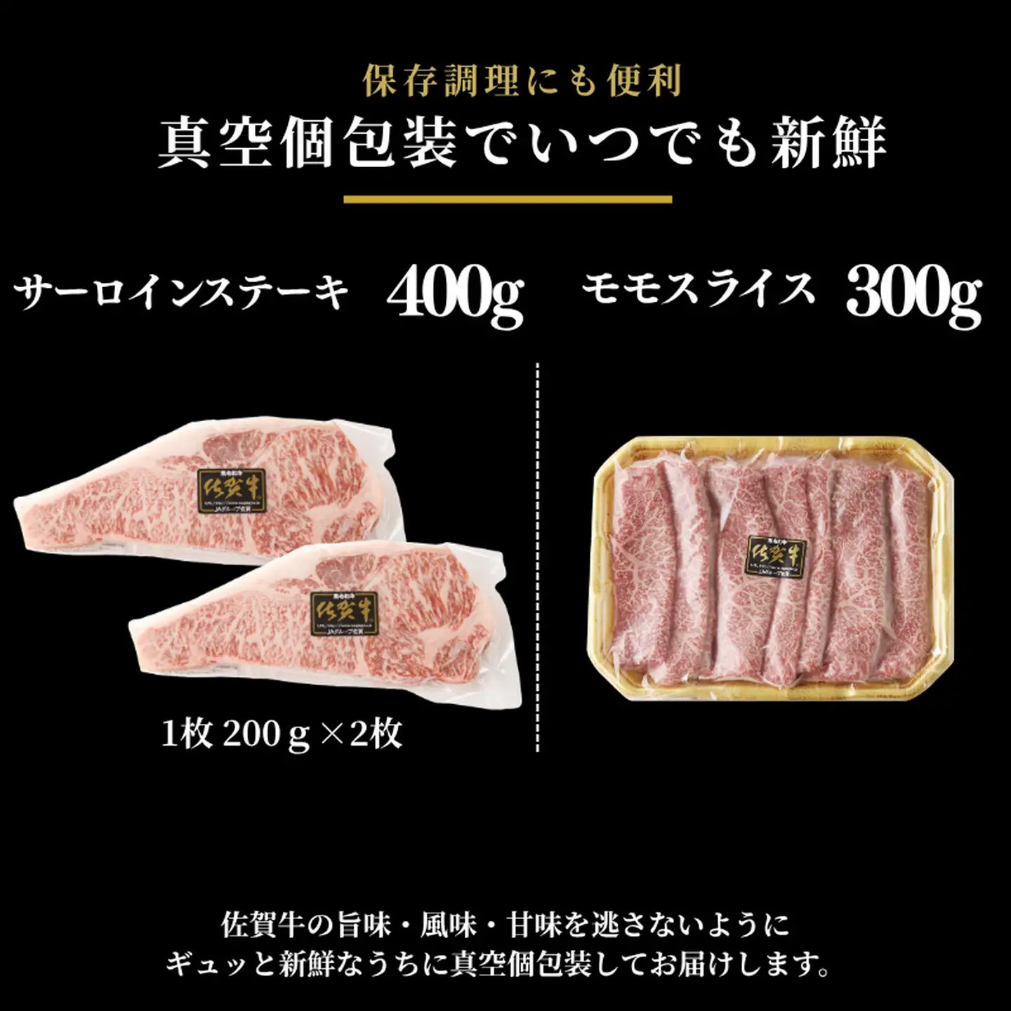 佐賀牛サーロインステーキ 400g・佐賀牛モモスライス 300g セット：B300-012