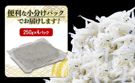 ＜冷凍250g×4パック＞ 義丸のだんじりしらす (釜揚げしらす) 1kg しらす 釜揚げしらす シラス 小分け 冷凍 岸和田 だんじりしらす 新鮮 泉州 特産 パック 個包装 国産 産地直送 便利 海鮮 大阪 人気 おすすめ