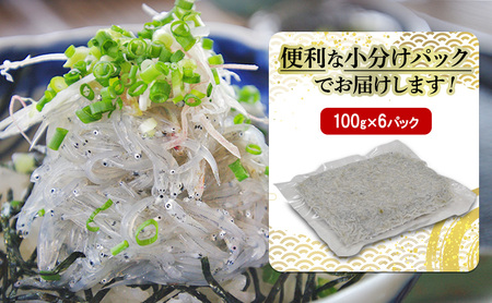 ＜100g×6パック＞ 義丸のお刺身生しらす　600g　泉州特産 『義丸のだんじりしらす』 しらす 生しらす シラス 刺身 小分け 冷凍 岸和田 だんじりしらす 新鮮 泉州 特産 パック 個包装 国産 産直 便利 海鮮 人気 おすすめ