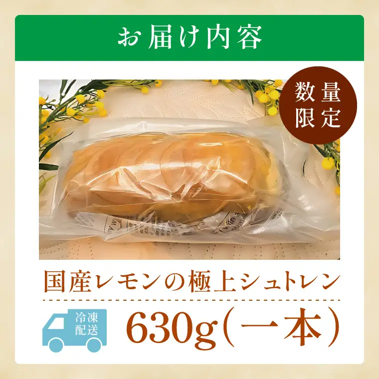 爽やか国産レモンの丸ごとシュトレン～レモンの恵み～【埼玉県　春日部　お菓子　スイーツ　手作り】（DA011）