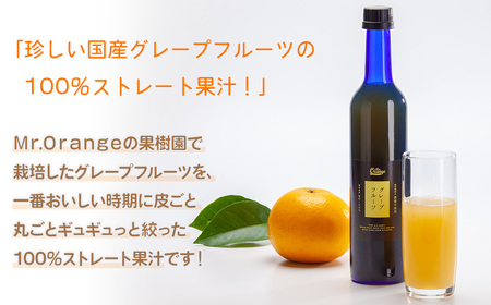 環境マイスターのグレープフルーツ 100%ストレート果汁 500ml×3本セット （栽培期間中は無肥料・農薬不使用／食品添加物無添加） ストレート 国産 グレープフルーツ 果汁