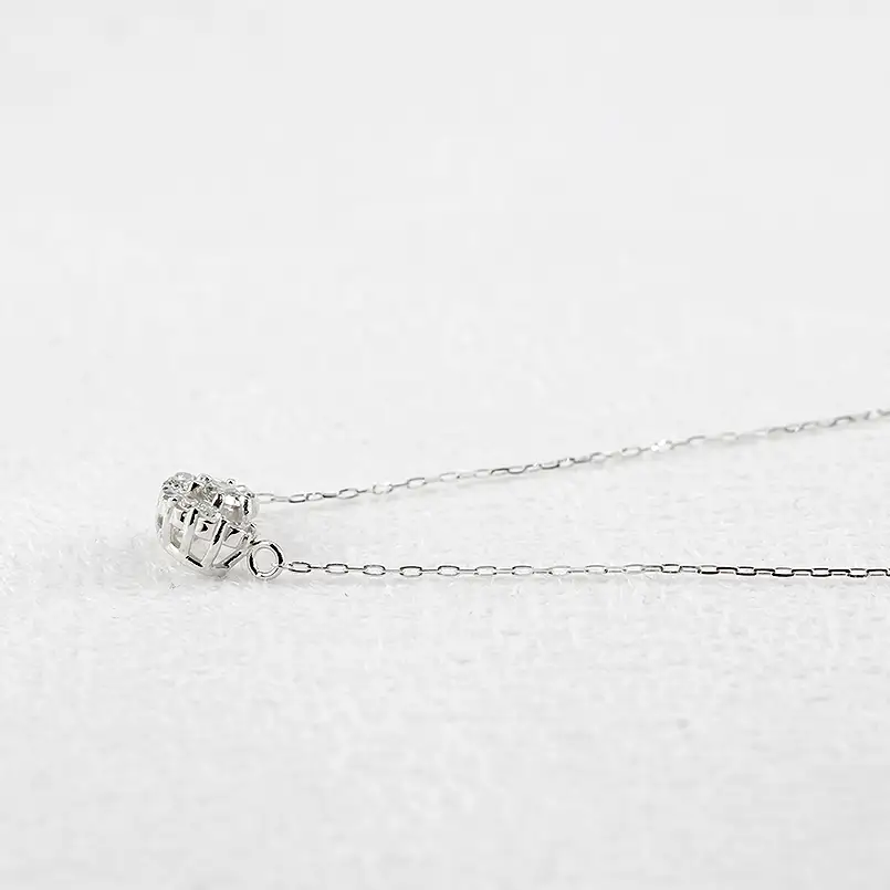 プラチナ ネックレス レディース ダイヤモンド ハーフヘイロー 金属アレルギー 対応 pt900 pt850 ペンダントトップ グリームカットチェーン ジュエリー 人気 シンプル 普段 使い 230524101dpn SWAA323