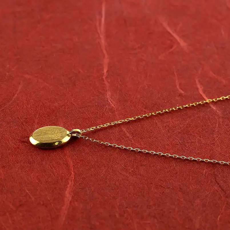 ネックレス 純金 24金 ペンダントトップ レディース インゴット型 24k ゴールド チェーン 金属アレルギー 対応 K24 プレート オーバル 小ぶり 地金 ジュエリー シンプル 人気 普段 使い 250530mro202nK24 SWAA349