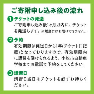 小牧市自動車学校の高齢者講習2時間講習(実車指導有)チケット ［186A01］ 小牧市自動車学校 高齢者 講習 2時間講習 実車指導有 チケット 1枚 認定高齢者講習 座学 適性検査 コース走行 高齢者ドライバー 免許更新 交通安全 安全運転 自動車学校 高齢者講習認定教育 愛知県 小牧市 送料無料