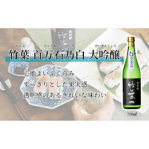 【復興支援】竹葉 大吟醸720ml2本 飲み比べセット（百万石乃白大吟醸・能登大吟）