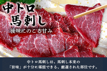 熊本県【中トロ 馬刺し】 300g 霜降り 馬肉 ばさし トロ 専用醤油付 馬 肉 阿蘇牧場 121-0511